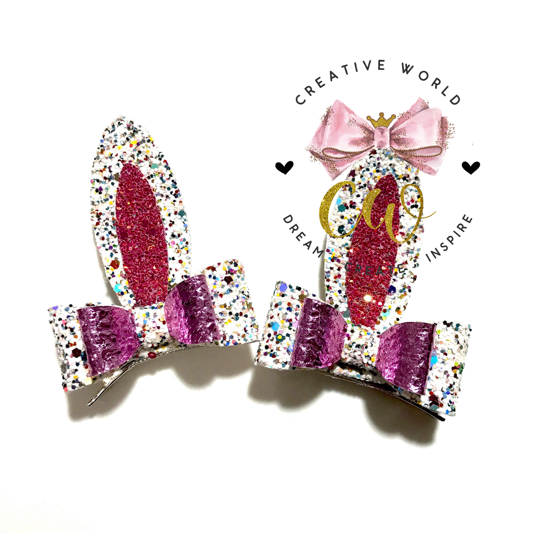 Bunny Ear Hair Bow Template | CWC034