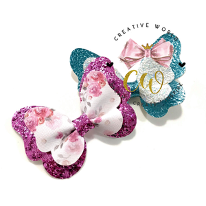 2 in 1 Butterfly Pinch Hair Bow Template | CWC018