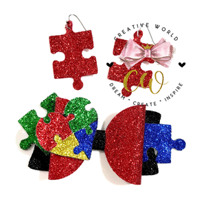 Puzzle Hair Bow Template | CWC013