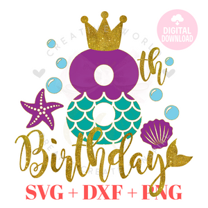 8th Birthday Mermaid SVG | Mermaid Eight