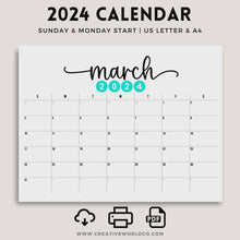 Load and play video in Gallery viewer, Minimalist 2024 Yearly Calendar | CWCA019
