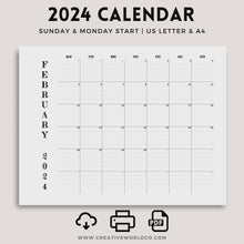 Load and play video in Gallery viewer, Minimalist 2024 Yearly Calendar | CWCA016
