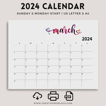 Load and play video in Gallery viewer, Minimalist 2024 Yearly Calendar | CWCA008
