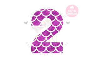 Two | My 2nd Birthday Mermaid SVG | Mermaid Birthday Girl SVG