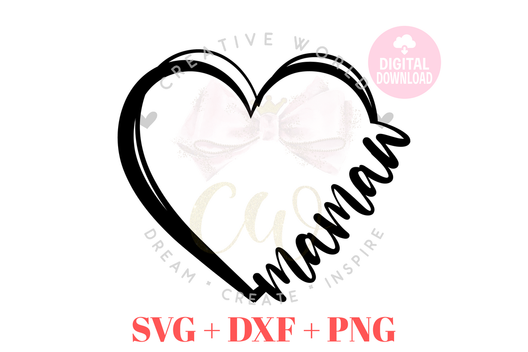 Mamaw Heart svg | Heart svg | Mamaw svg