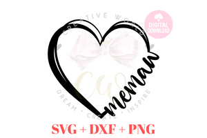 Memaw Heart svg | Heart svg | Memaw svg