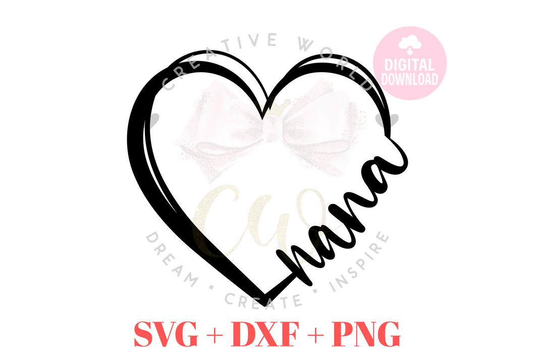 Nana Heart svg | Heart svg | Nana svg