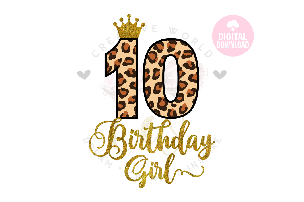 My 10th Birthday SVG | Leopard Birthday SVG