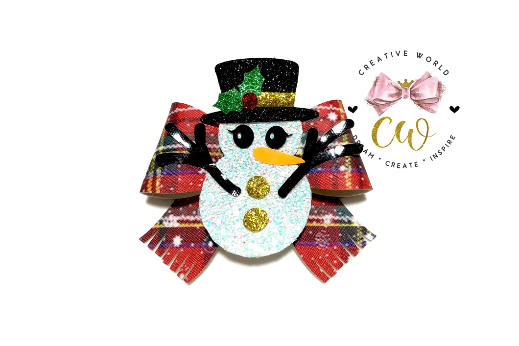 Snowman Hair Bow Template | CWC164