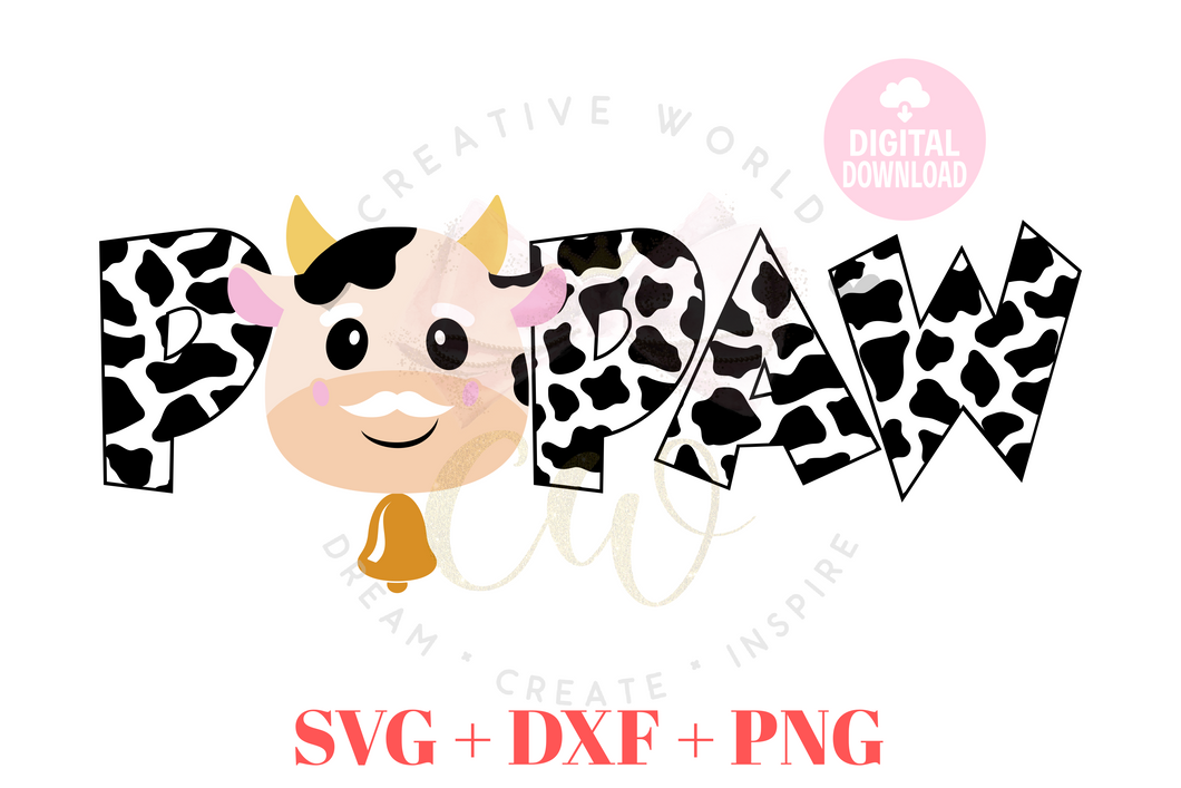 Papaw of the Birthday Boy or Girl SVG | Cow SVG | Cow Birthday SVG