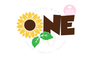 One | Sunflower One SVG | My 1st Birthday SVG