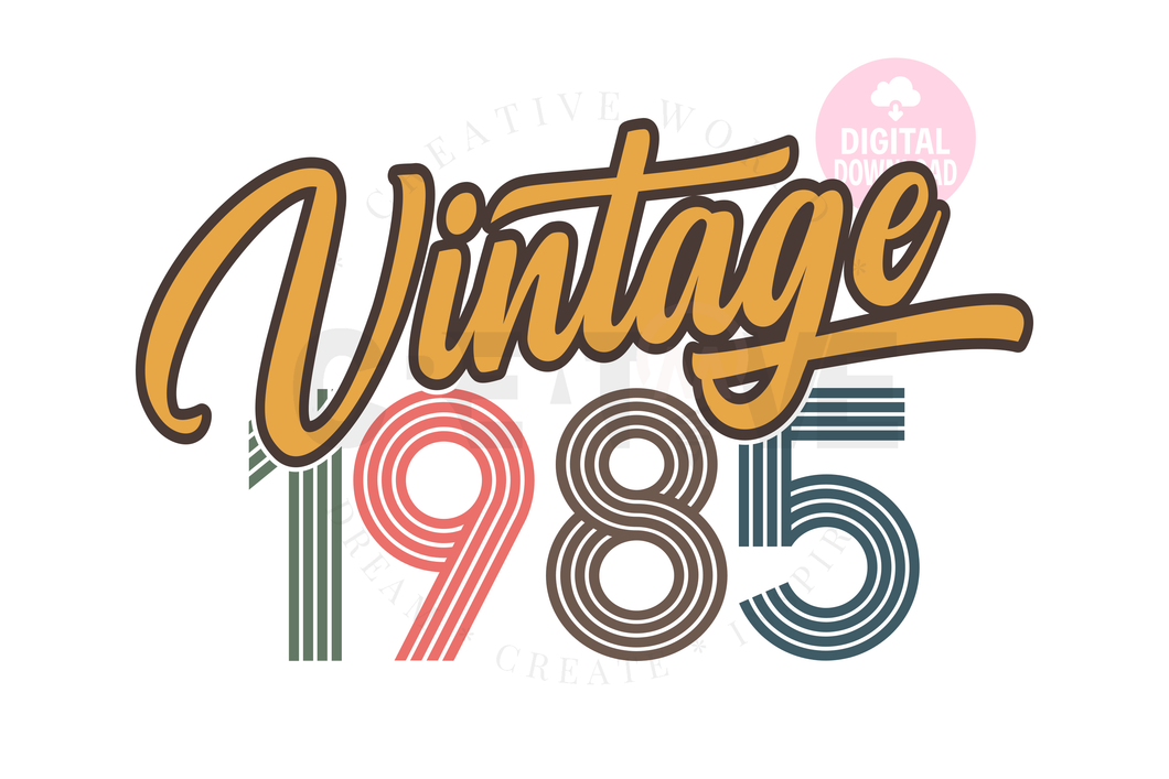 Vintage 1985 svg | 1985 svg | Vintage Birthday svg | Adult Birthday Shirt svg | Birthday svg