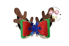 Load image into Gallery viewer, Christmas Reindeer Hair Bow Template | CWC055
