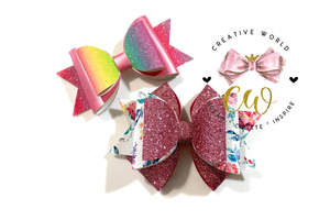 Trendy Hair Bow Template ~ 2 Designs | CWC025