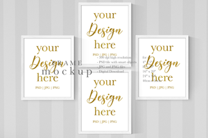 White Wood Frame Mockup - Frame Mockup for Wall Art - WF015