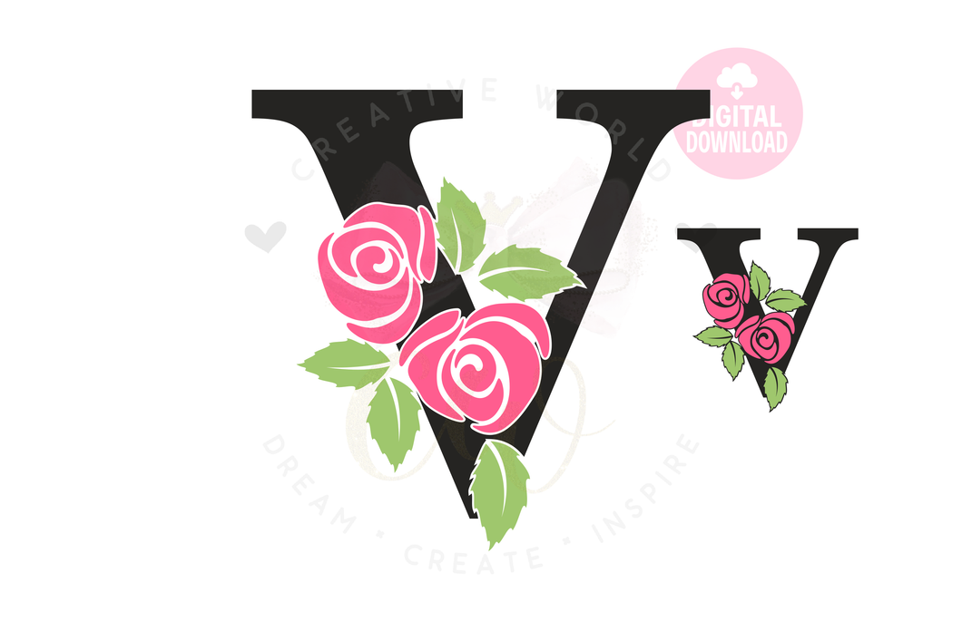Floral Logo, Floral Letters, Floral SVG, Floral Monogram, Floral