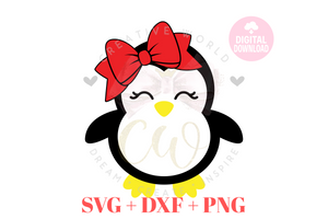 Cute Little Penguin svg | Penguin with Bow svg