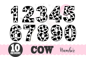 Cow Number svg | Animal Cow Number svg | Number 0-9 svg