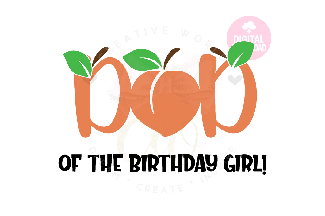 Dad of the Birthday Girl SVG | Peach One SVG | My 1st Birthday SVG