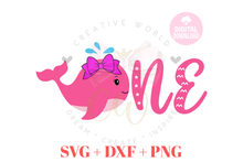 Load image into Gallery viewer, One | Whale One SVG | Baby 1st Birthday SVG
