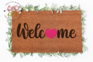 Welcome Heart Doormat svg | Welcome svg | Home Decor svg