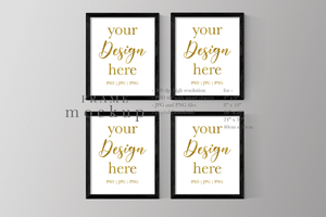 Black Frame Mockup - Frame Mockup for Wall Art - WF030