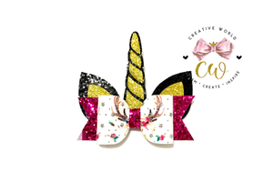 Unicorn Hair Bow Template  | CWC094