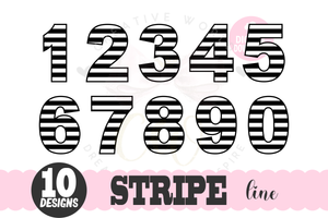 Stripe Number svg | Stripe Number | Number 0-9 svg