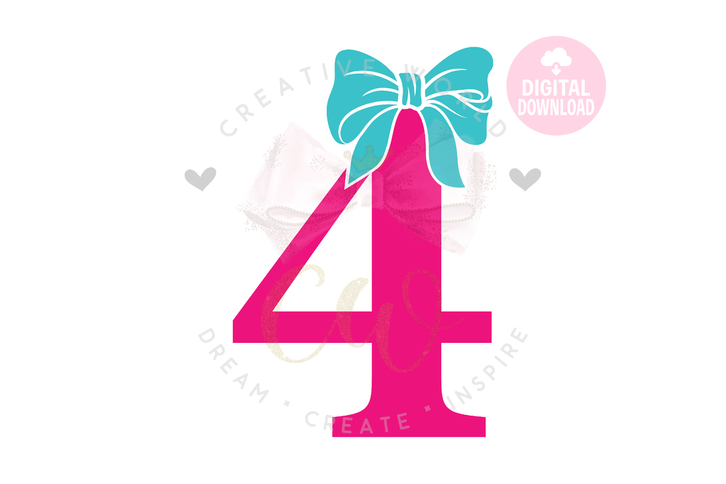 My 4th Birthday SVG | Birthday SVG | Bow Number SVG