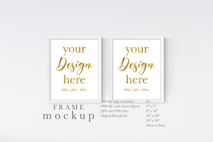 White Wood Frame Mockup - Frame Mockup for Wall Art - WF021