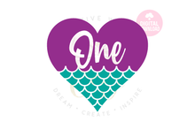 Load image into Gallery viewer, Big Bundle Heart Mermaid SVG | Mermaid Birthday Girl 1-10 svg
