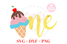 Load image into Gallery viewer, One | Ice Cream One SVG | Baby 1st Birthday SVG
