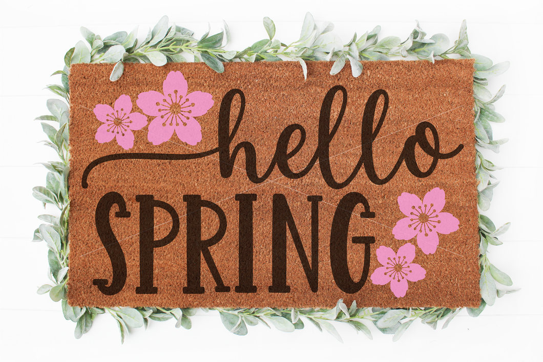 Hello Spring Doormat svg | Hello svg | Welcome svg | Doormat svg | Home Decor svg