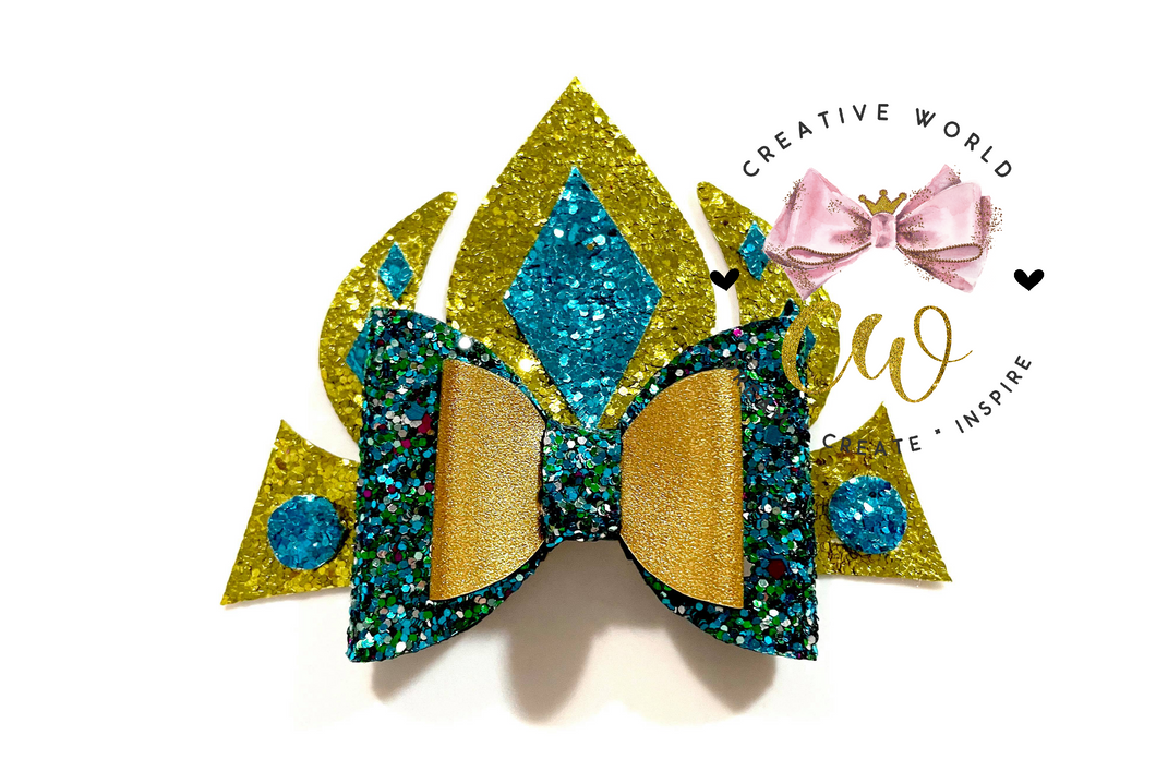 Princess Crown Hair Bow Template | CWC074