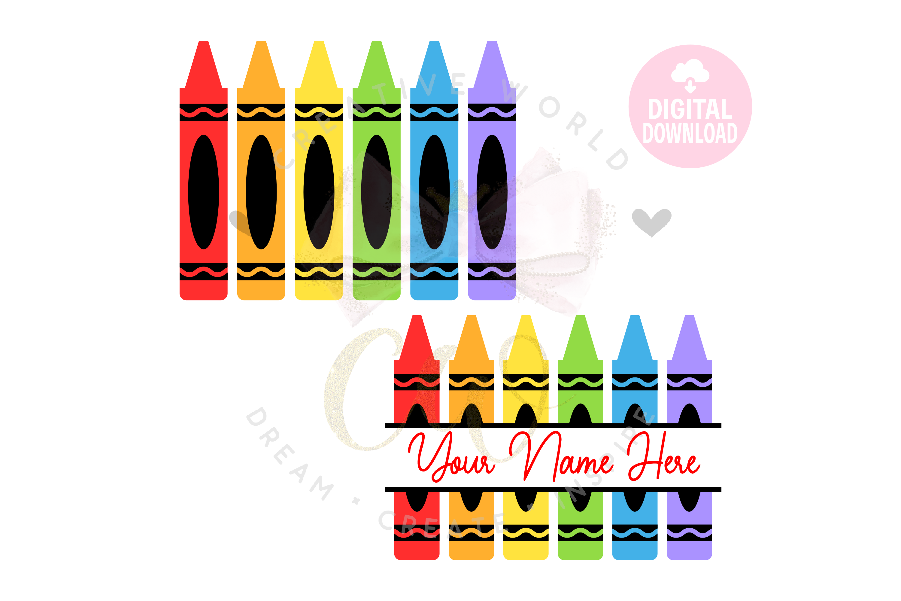 Crayons svg, Split Crayons svg, Back to school svg