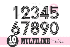 Modern Multiline Number svg | Modern Multiline Number | Number 0-9 svg