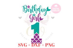 Birthday Girl svg | One | 1st Birthday Mermaid SVG