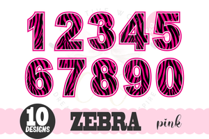 Pink Zebra Number svg | Zebra Number svg | Number 0-9 svg