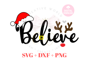 Believe svg | Cute Reindeer Believe svg