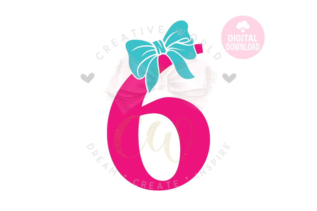 My 6th Birthday SVG | Birthday SVG | Bow Number SVG