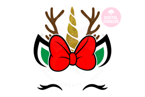 Christmas Unicorn SVG | Christmas Bow Unicorn Svg | Unicorn SVG