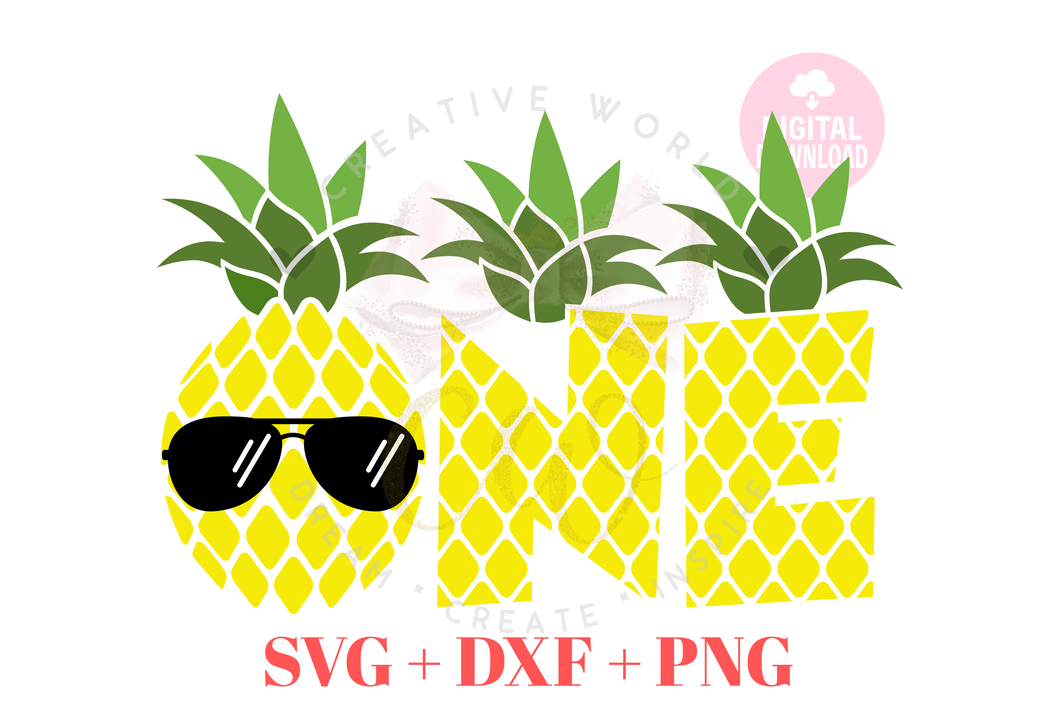 One | Pineapple One SVG | Baby 1st Birthday SVG