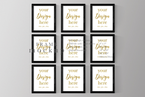 Black Frame Mockup - Frame Mockup for Wall Art - WF032