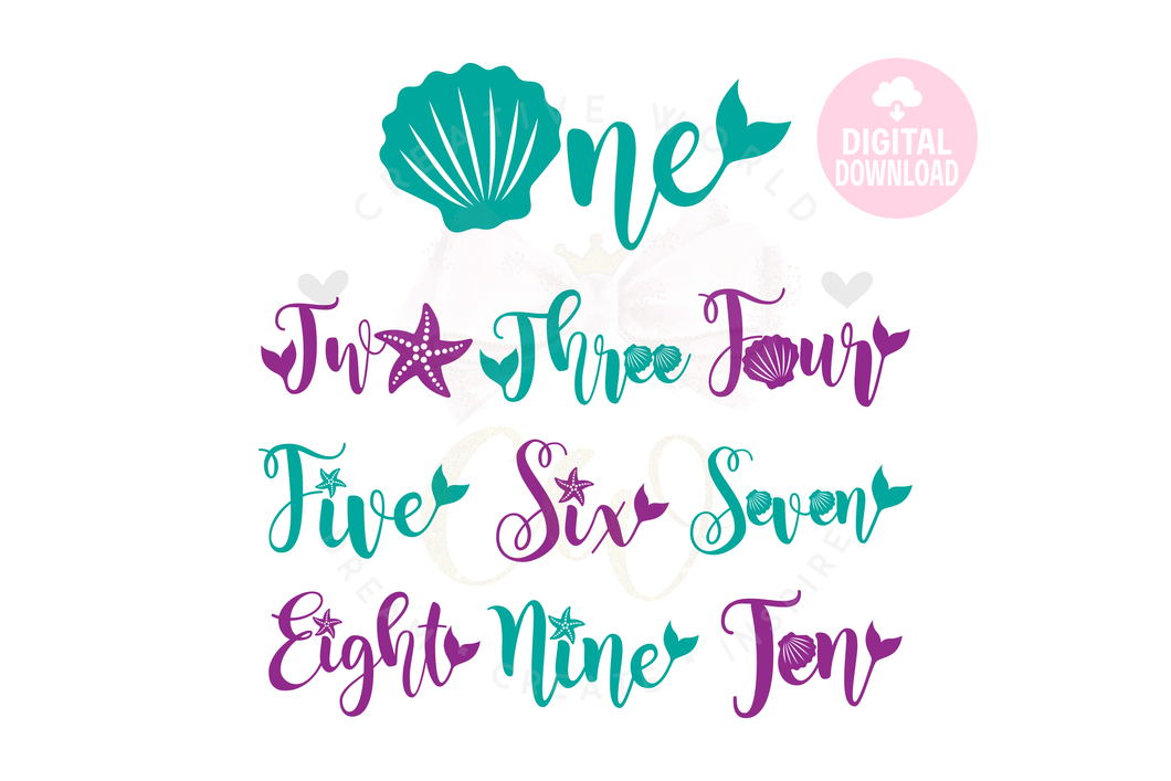 My Birthday Mermaid SVG Bundle | Bundle Mermaid Birthday Girl 1-10 svg | Mermaid SVG | Mermaid Birthday Girl SVG | Mermaid | Birthday svg