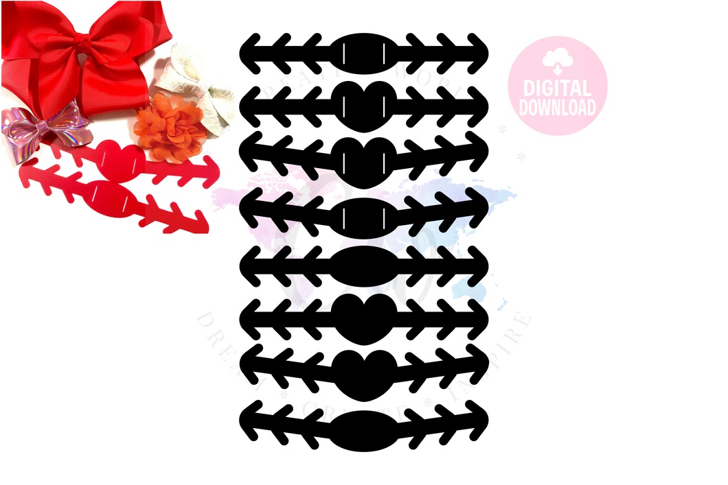 Set of 8 Ear Saver Bow Interchange Holder Digital Template | Ear Saver svg | ES006