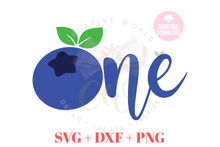 Load image into Gallery viewer, One | Blueberry One SVG | Baby 1st Birthday SVG
