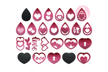 Load image into Gallery viewer, Valentine Love Earring Template | 50 Templates Earring svg | ET005
