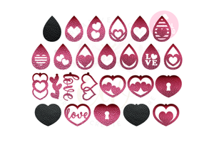 Valentine Love Earring Template | 50 Templates Earring svg | ET005