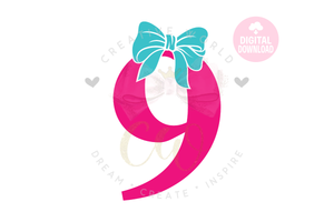 My 9th Birthday SVG | Birthday SVG | Bow Number SVG