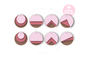 Round Stacked Earring Template | 48 Templates Earring svg | ET003